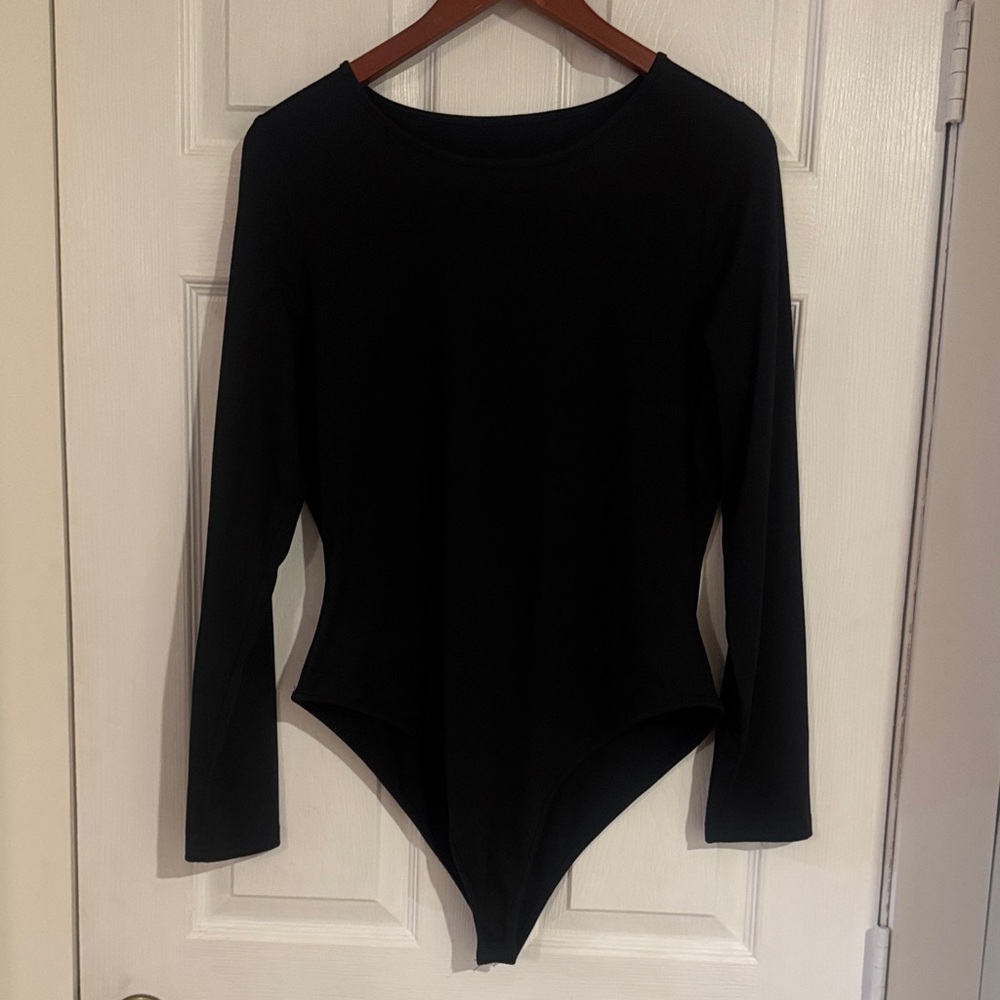 Elegant Black Long Sleeve Bodysuit
